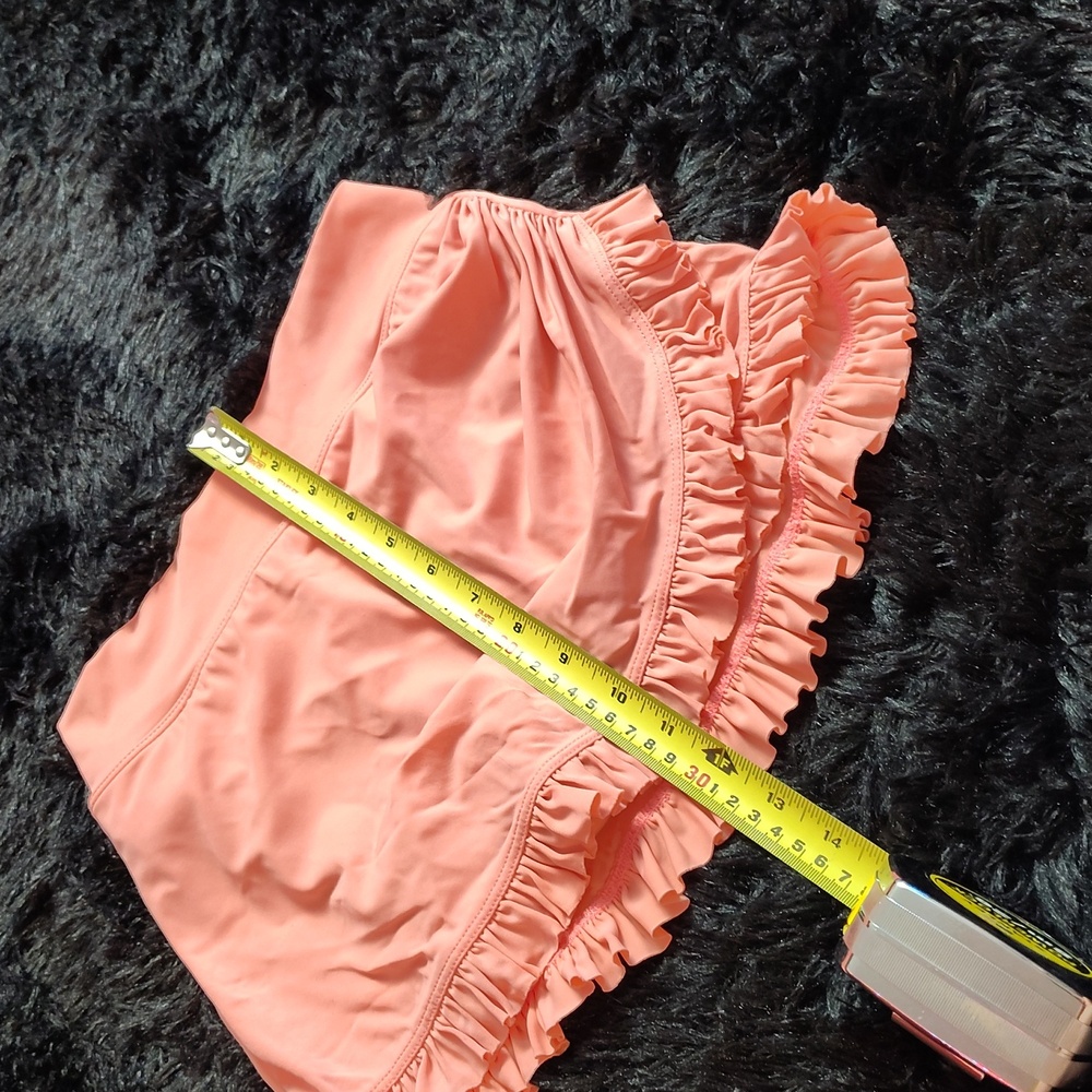 LIME RICKI-Peach Ruffle Women's SWIM SKRT SWIMWEAR SWIM-COVER UP SKIRT - Picture 4 of 10